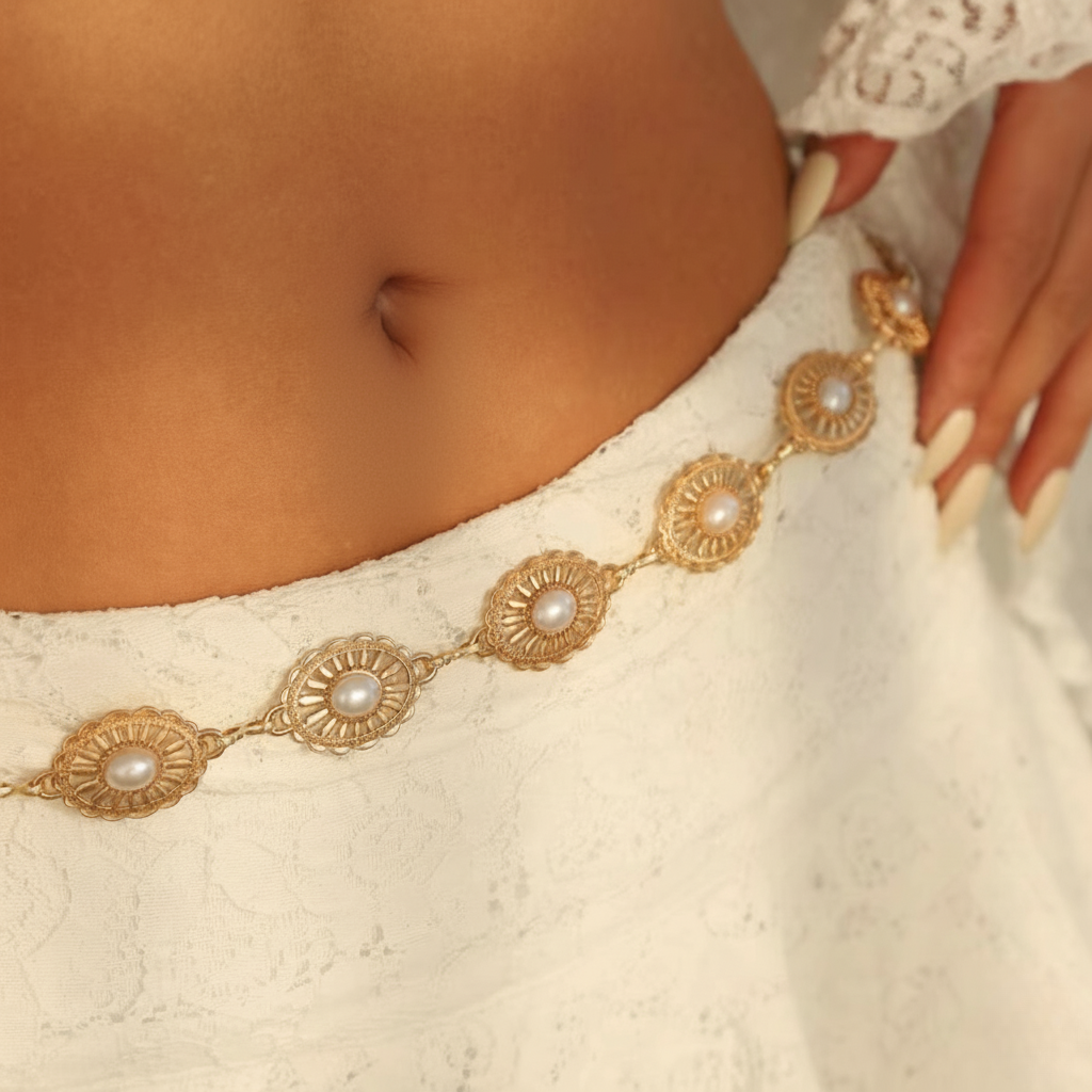 PearlGlow Belly Chain