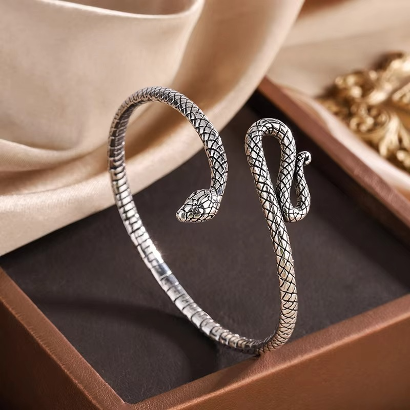 Silver Snake Arm Cuff Bracelet