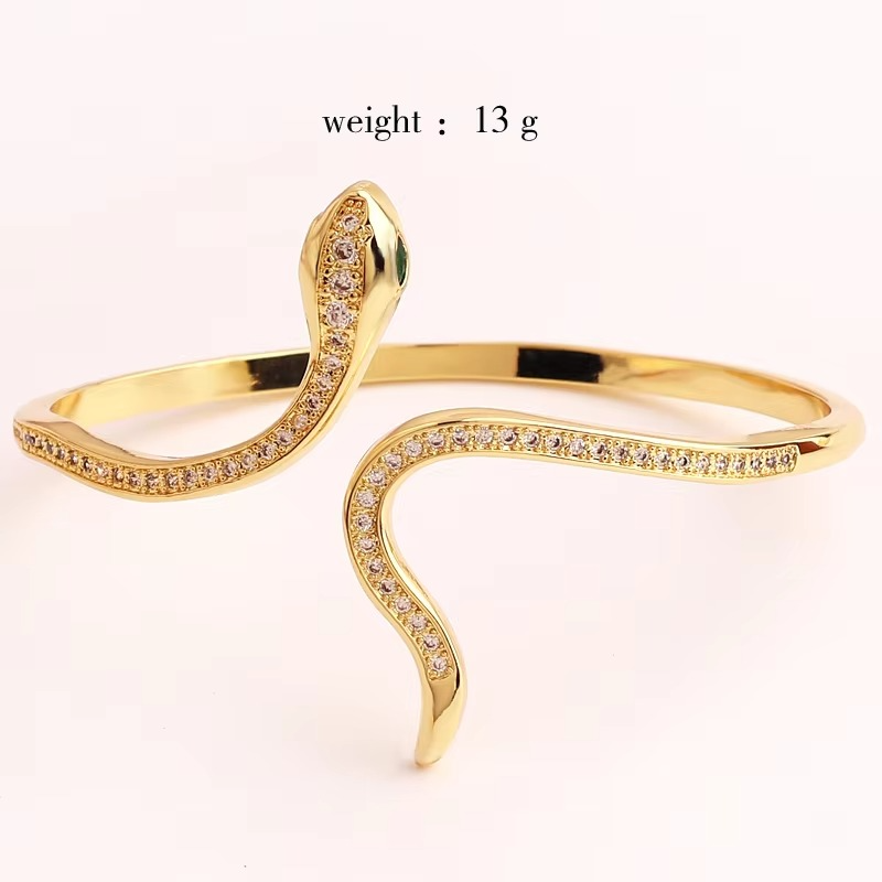 Serpentina Diamond Gold Arm Cuff Bracelet