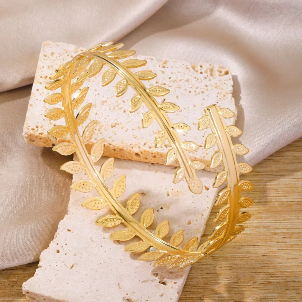 Golden Leaf Arm Cuff Bracelet