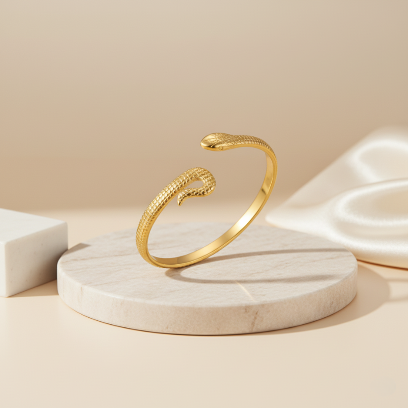 Serpentina Gold Arm Cuff Bracelet